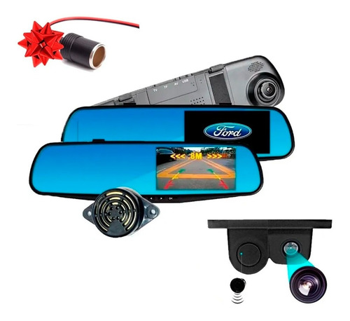 Espejo Retrovisor Dvr Sensor Y Camara De Reversa Logo Ford