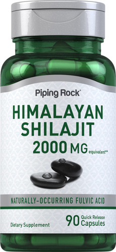 Piping Rock Himalayan Shilajit Del Himalaya Capsulas 2000 Mg Puro Organico Acido Fulvico Fúlvico Shilajit Natural Potente 90 Capsulas