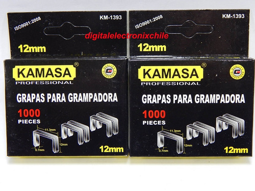 2 Cajas Grapas Corchetes 12mm 2000 Unidades Para Engrapadora