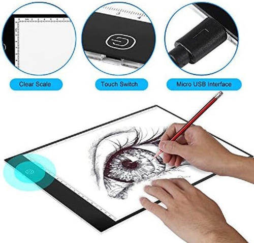 Moderna Mesa De Dibujo Luz Led A4 Para Estudiante Grafico
