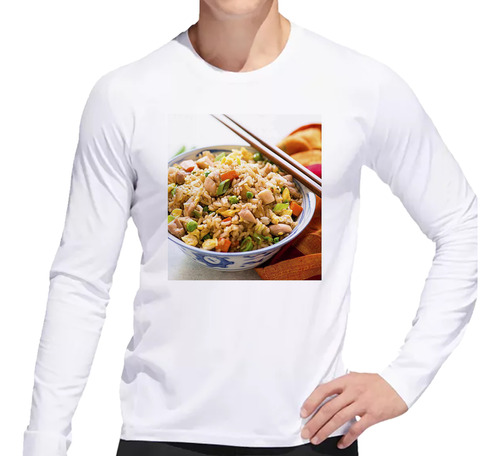 Remera Hombre Ml Arroz Chino Gastronomia Asia Plato Cheff P2