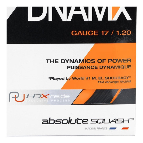 Corda Tecnifibre Dynamx squash Preto, 17 L, 1,20 mm, set individual