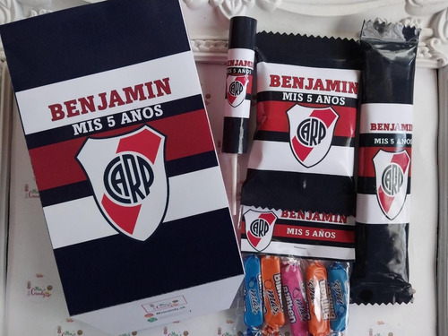 Candybar Personalizado River Plate 40 Golosinas Con Bolsitas