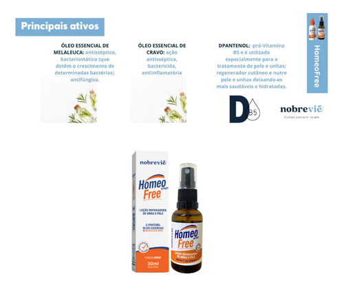Homeofree Regenerador Fortalecedor De Unha Pele 30ml - Spray