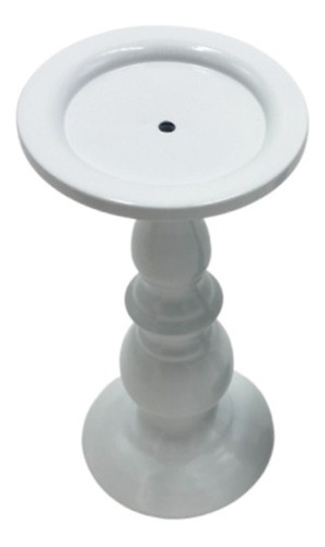 Candelabro De Hierro Grande Blanco, Base Antidelizante