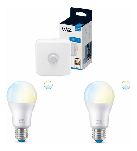 Wiz 2 Ampolletas Calido~frío E27+ Sensor Movimiento Wi-fi