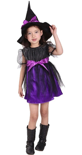 Imagem 1 de 6 de Fantasia Infantil Bruxinha Vampira Halloween Dia Das Bruxas