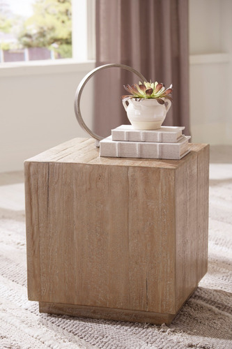 Imagen 2 de 3 de Mesa Auxiliar Decorativa Waltleigh, Mesa De Madera Natural
