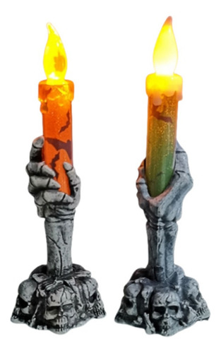 A 2pcs Esqueletos De Halloween, Velas De Fiesta De Fantasma
