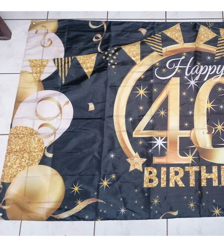 Manta, Banner, Rotulo Para Cumpleaños #40 En Tela, Vhcf