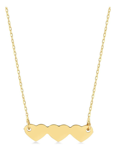 Collar De Tres Corazones De Oro Real De 14 K Para Mujer | Co