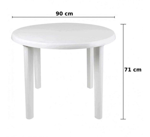 Imagem 5 de 9 de Kit Mesa Plástica Desmontável 90cm + 4 Cadeiras Poltrona