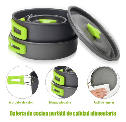 Juego De Utensilios De Cocina Para Acampar- 14pcs Camping