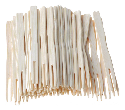 Tenedores Desechables De BambĂș Para Frutas, De Madera, Para