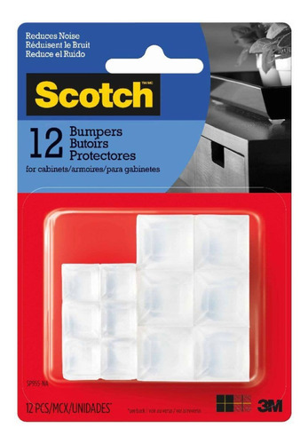 Topes De Goma Scotch, Cuadrados, Transparente Multitamaños