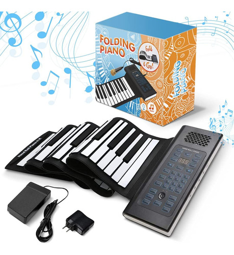 Piano Enrollable Teclado Portátil Pedal | 61 Teclas | ...