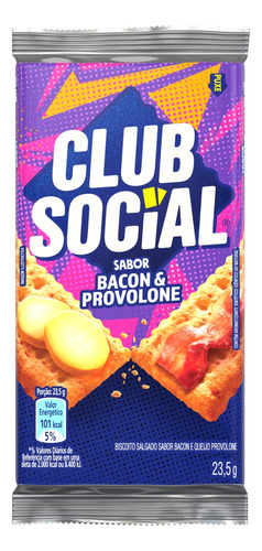 Biscoito Club Social de bacon & provolone 23.5 g