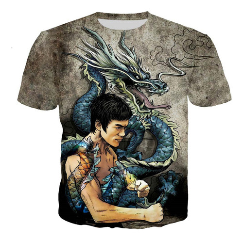 Asz Camiseta De Verano Con Estampado Gráfico 3d De Bruce Lee