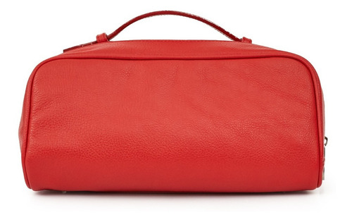 Neceser Hombre Cuero Organizador Briganti Bolso Viaje Valija Color Rojo