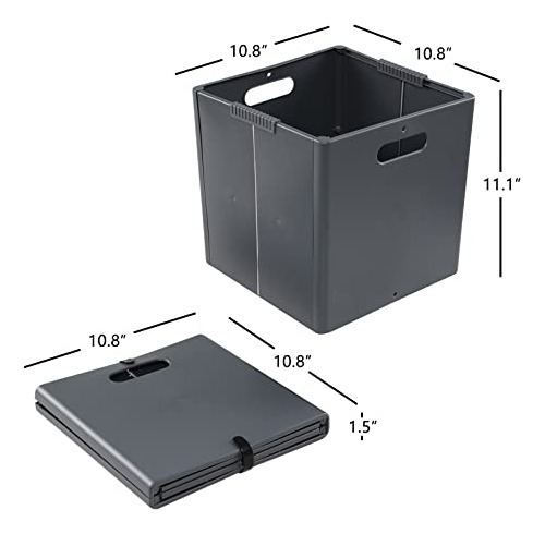 Paquete De 4 Cubos Plegables Para Almacenamiento En Gris