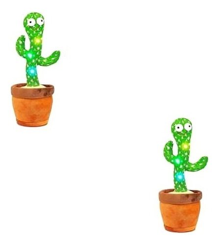 Mayoreo 2 Cactus Bailarin Peluche Juguete Para Niño Color Verde