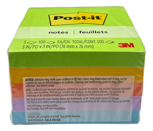 Notas Adhesivas 3m Post It 3x3 Jaipur 5 Block 76x76mm 500hjs