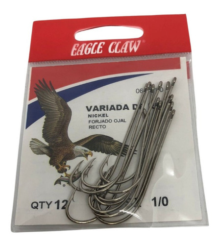 Anzuelos Eagle Claw 066n 1/0 Variada Rio X12u Pata Larga