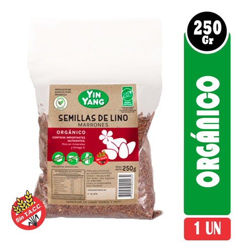 Semilla De Lino Marrón Orgánico X 250g Yin Yang