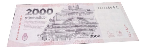 Argentina. Billete De 2000 Pesos, Falla De Impresión 