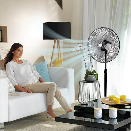 Kit De 4 Pzas Ventilador 3 Aspas, Metálico Negro 3 En 1 Aspas Blanco Diámetro 18 Frecuencia 60hz Material De Las Aspas Aluminio