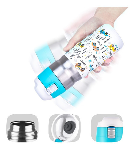 Termo De Acero Inoxidable Vaso Termico Tapa Seguridad 500ml