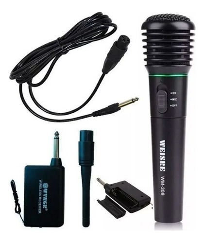 Micrófono Para Karaoke Inalambrico Y Cable Diginet