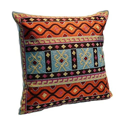 Funda De Almohada Decorativa Bordada 18x18 Estilo Boho ...