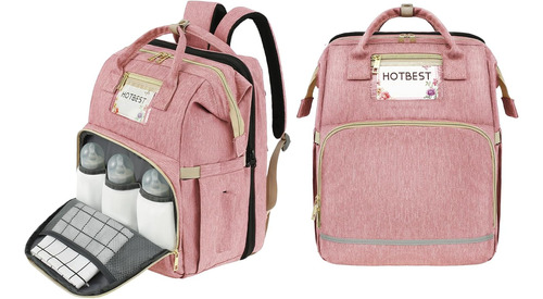 Mochila Multifuncion Para Pañales Con Cambiador - Rosa (l)