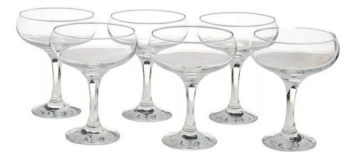 Set De 6 Vasos De Cristal Para Champán De 130 Ml, Color Cham
