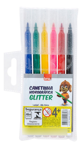 Fibras Brw Con Glitter Blister X6 Colores