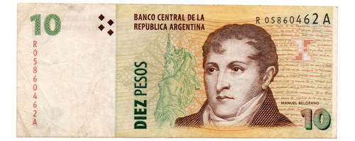 Billete 10 Pesos Conv Segundo Dis Reposicion Bottero 3445 B+