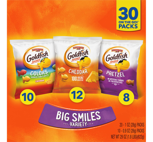 Goldfish Crackers Big Smiles Con Galletas Cheddar, Colors Y