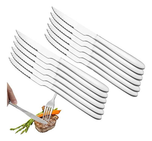 Pack X12 Cuchillos De Mesa Acero Inoxidable Cuchillo Cocina