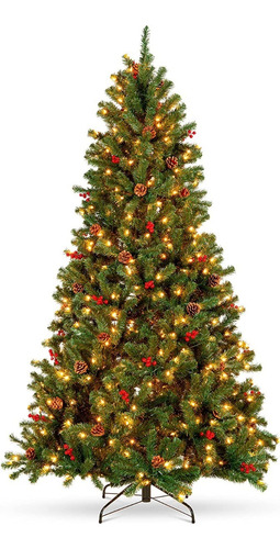 Árbol De Navidad Artificial Bisagras Preiluminado 6 Pies Imp