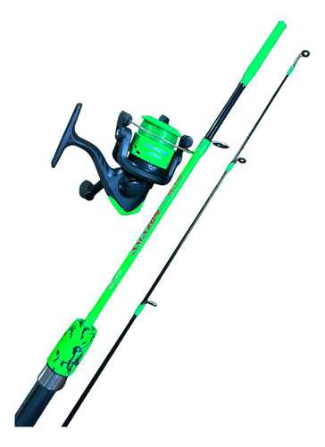 Kit Pra Pesca Para Criança Vara + Molinete Amazon 200 Cor Verde