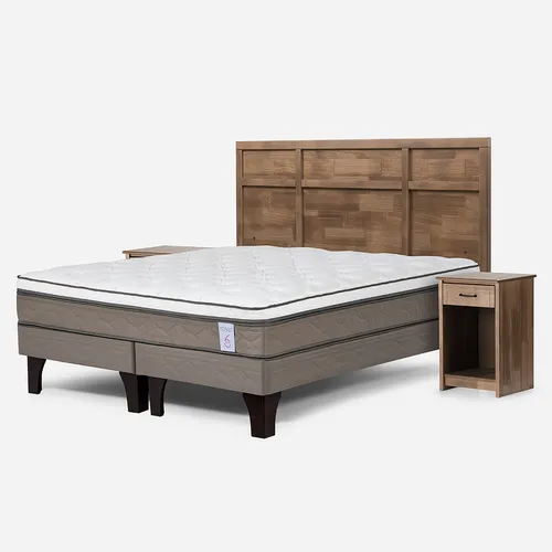 Cama New Style 6 De 2 Plazas Con Muebles Robin Tostado
