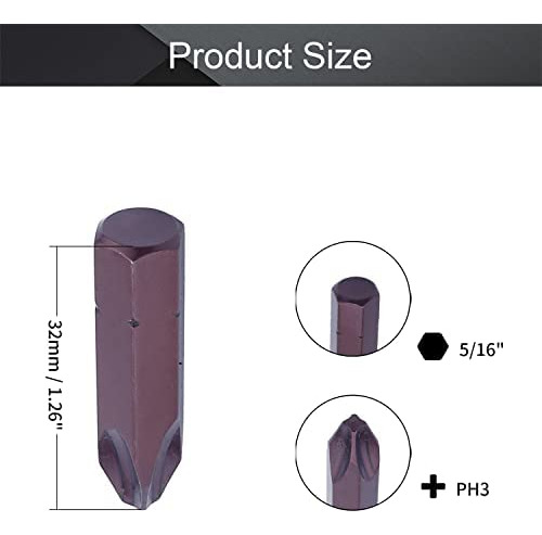 Utoolmart Pulgadas Vástago Hexagonal 32 Mm De Longitud Desto