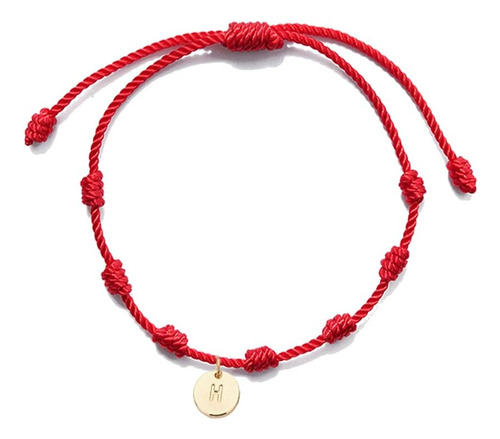 7 Nudo Cuerdas Rojas Del Destino Pulsera Letra Inicial H Nom