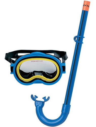 Set De Natación Mascara Y Snorkel Aventurero Intex Azul Y