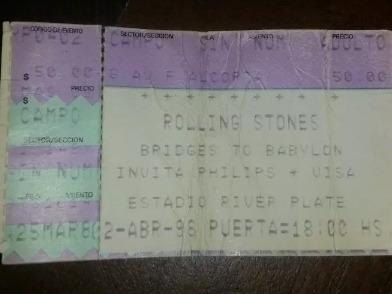 Entrada The Rolling Stones Bridges To Babylon River Plate