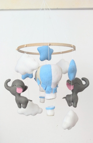 Móvil Para Cuna. Elefante Bebe. Fieltro. Artesanal !!!!!!!