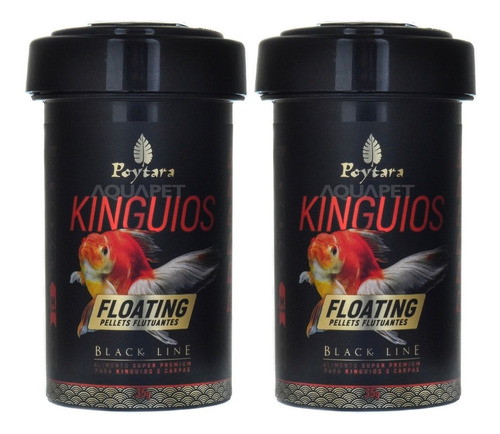 Kit 2 Unidades Poytara Ração Kinguio Black Line Floating 35g