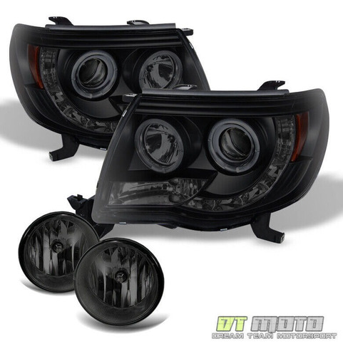 Par Faros Negro Ahumado Led Toyota Tacoma Trd 2007 4.0l