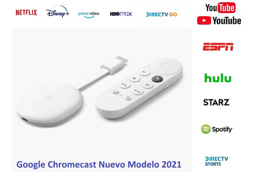 Imagen 3 de 9 de Google Chromecast 4 8gb 2gb 4k Control Remoto Y Control Voz